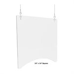 "d hanging saftey barrier acrylic 24"" square"